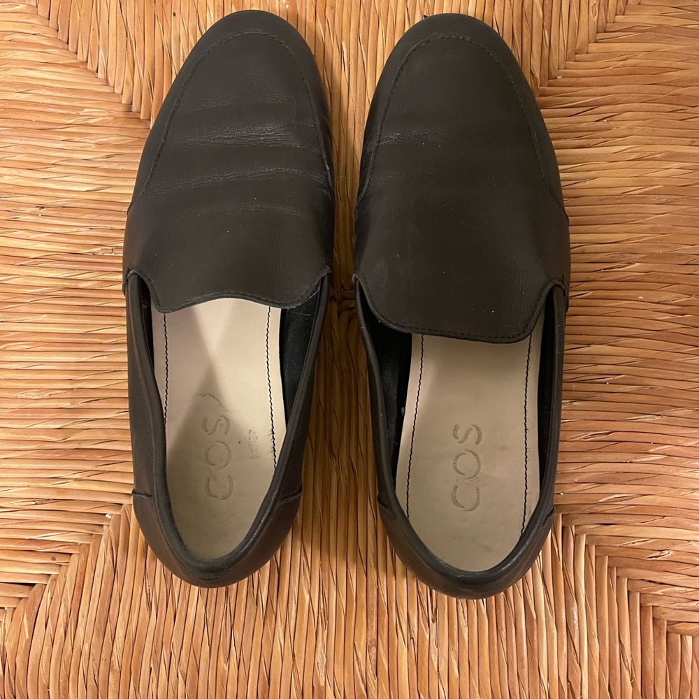 COS Black Leather Loafers